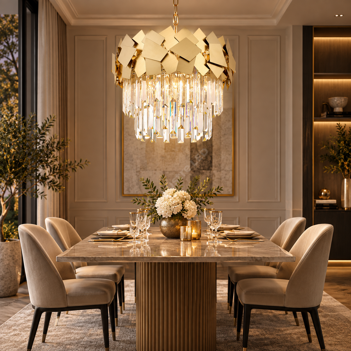 Candelabru Cristal Modern Troy Golden Mate