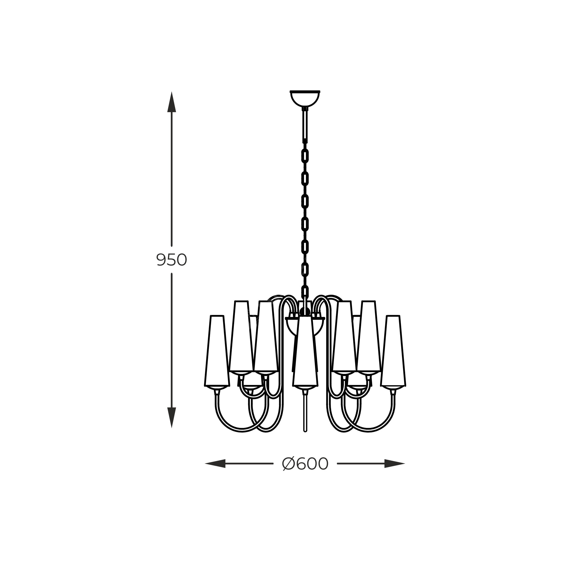 Candelabru Gold MAGNUM cu Abajur 10xE14 60CM