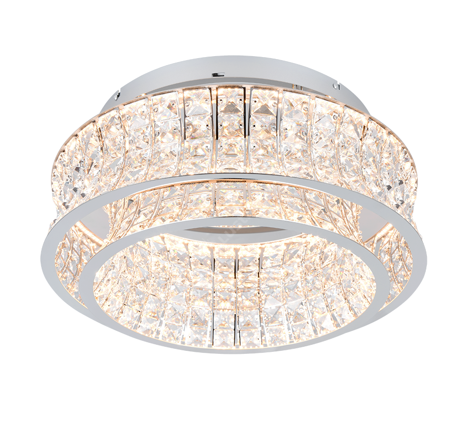 Candelabru LED Aplicat Premium Zevion Silver Crystal Echivalent 400W