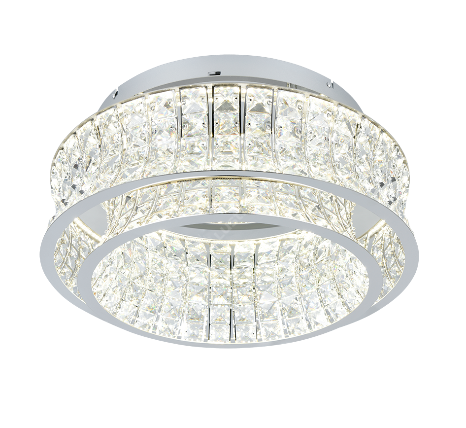 Candelabru LED Aplicat Premium Zevion Silver Crystal Echivalent 400W