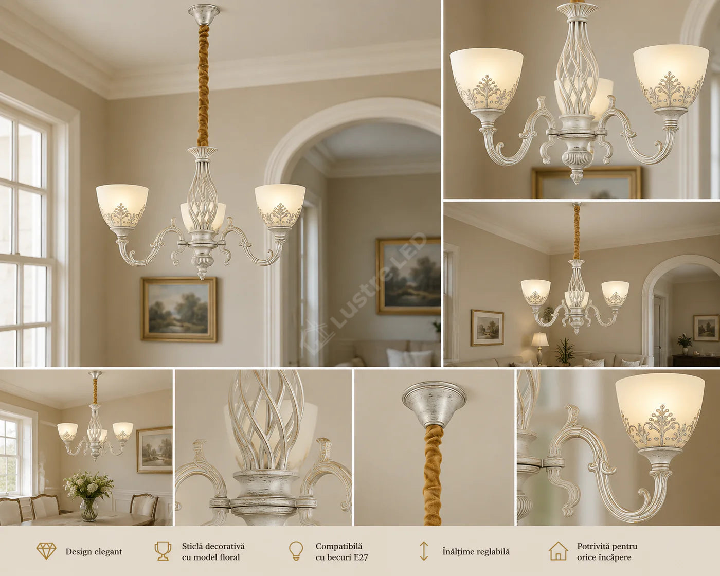 Candelabru MELO White 3XE27