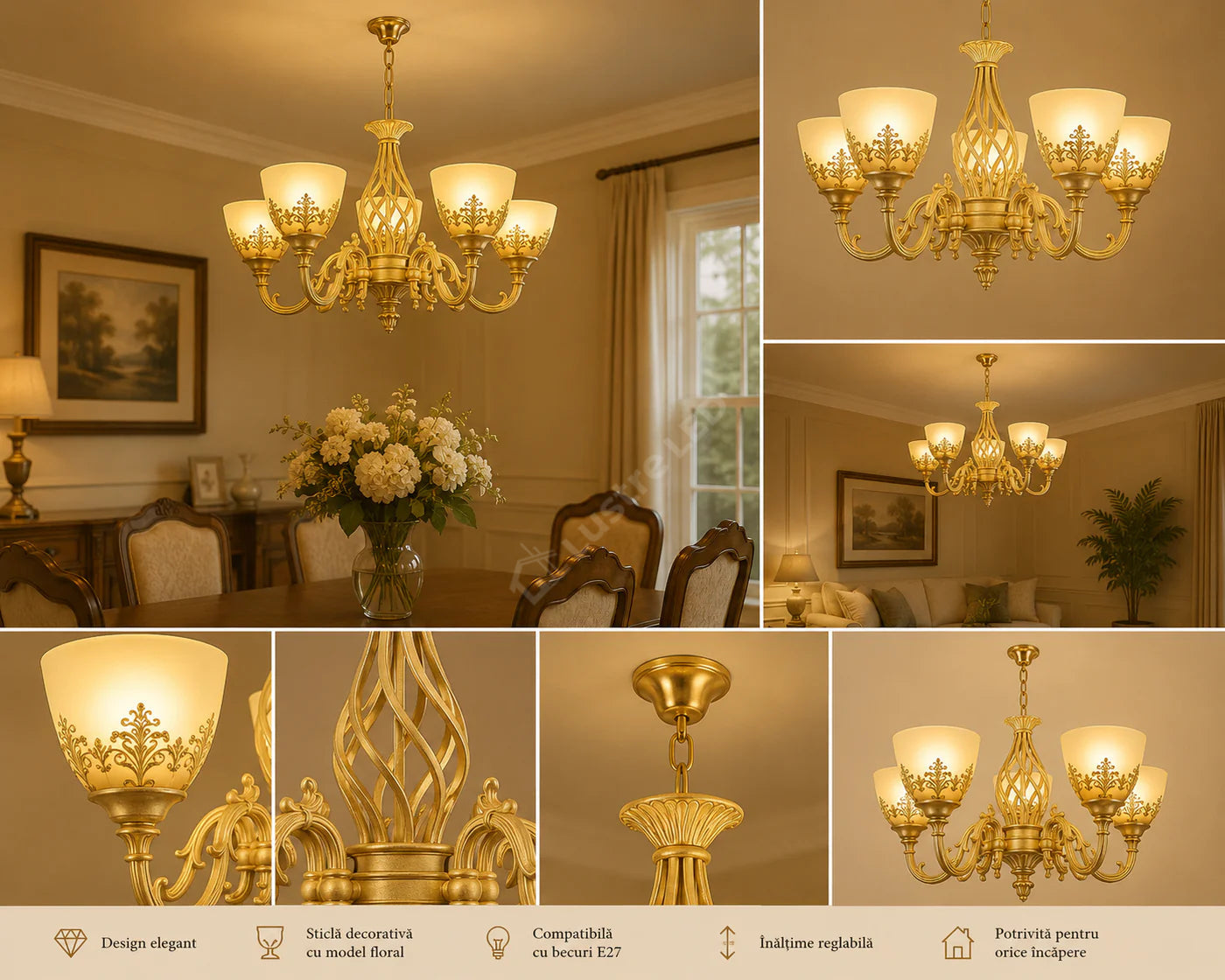 Candelabru MELO White 5XE27