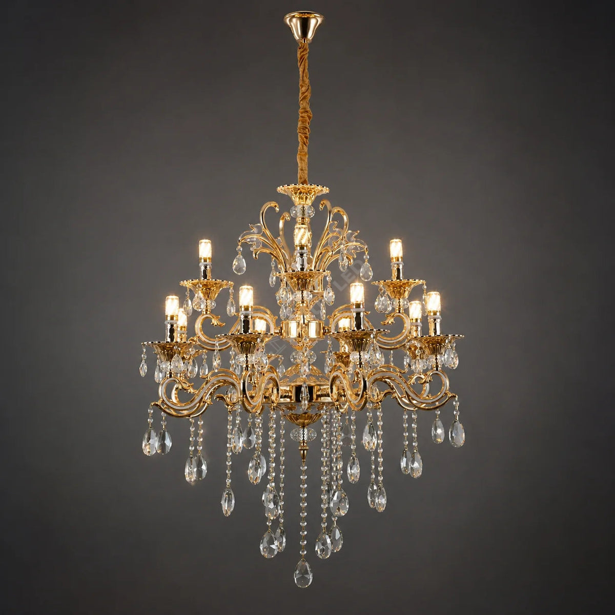 Candelabru Neoclasic Elegance Gold 8xE14 Ø74CM