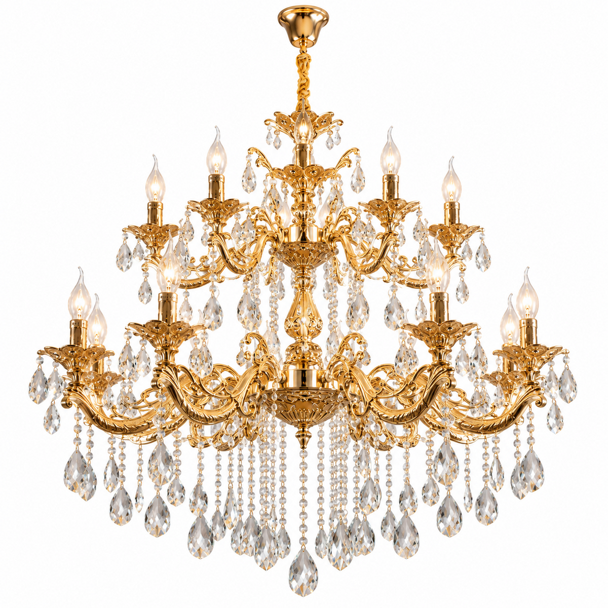 Candelabru Neoclasic Versailles Gold 15xE14 Ø99CM