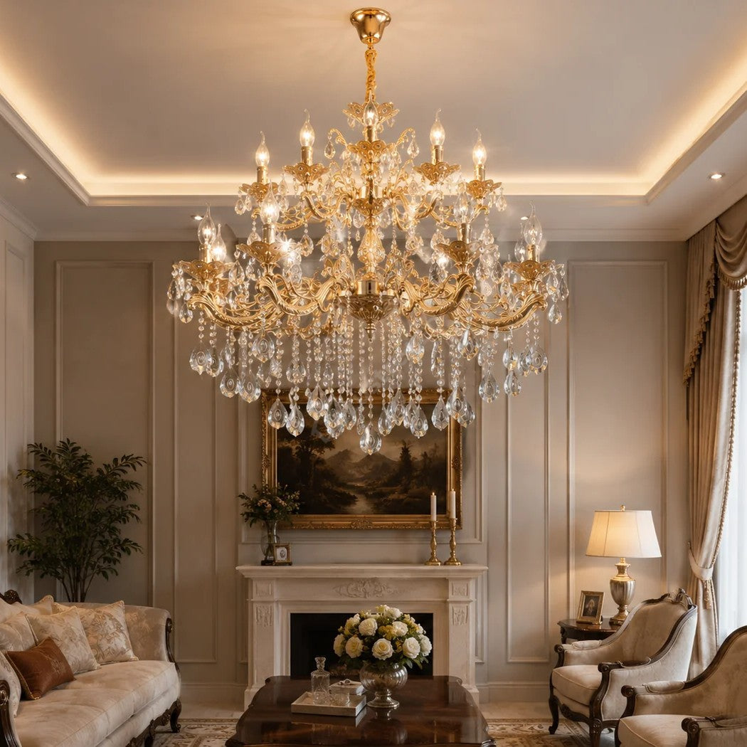 Candelabru Neoclasic Versailles Gold 15xE14 Ø99CM
