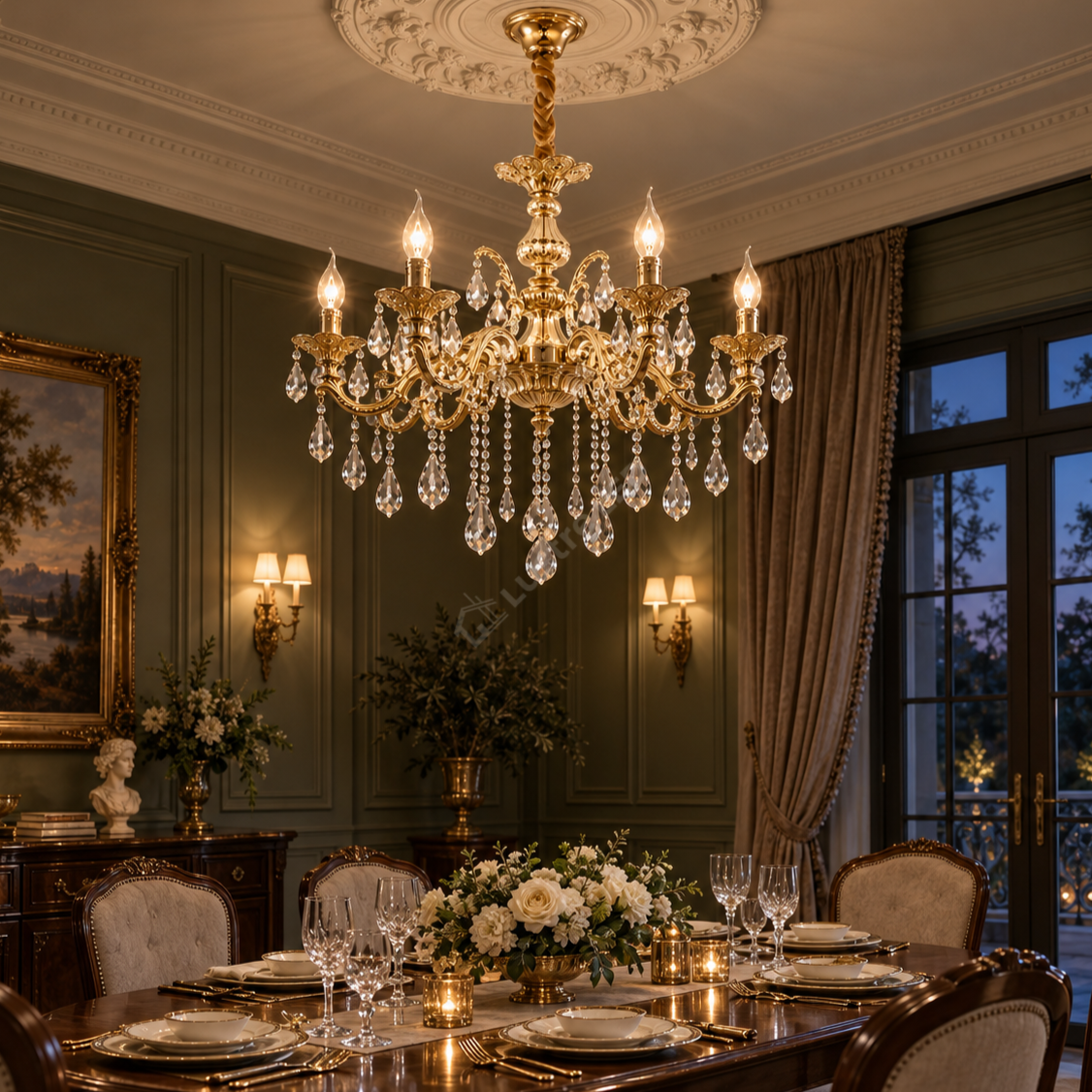 Candelabru Neoclasic Versailles Gold 8xE14 Ø70CM