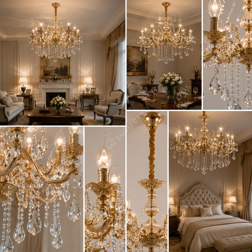 Candelabru Neoclasic Versailles Gold 8xE14 Ø70CM