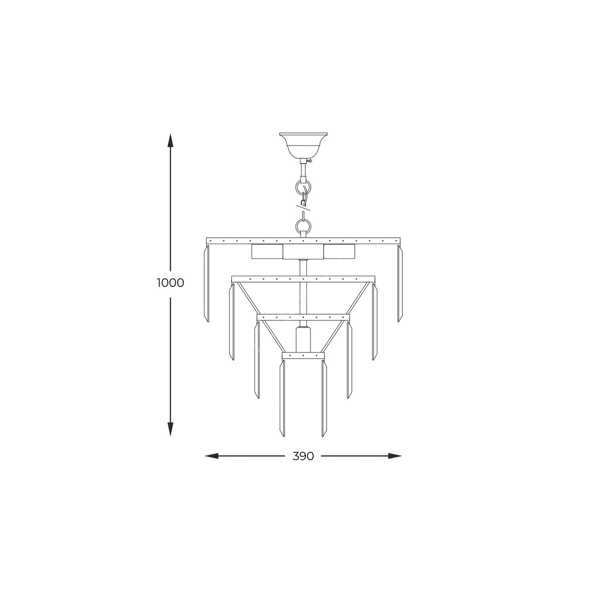 Candelabru Suspendat Amedeo Crystal Silver Premium Ø39CM