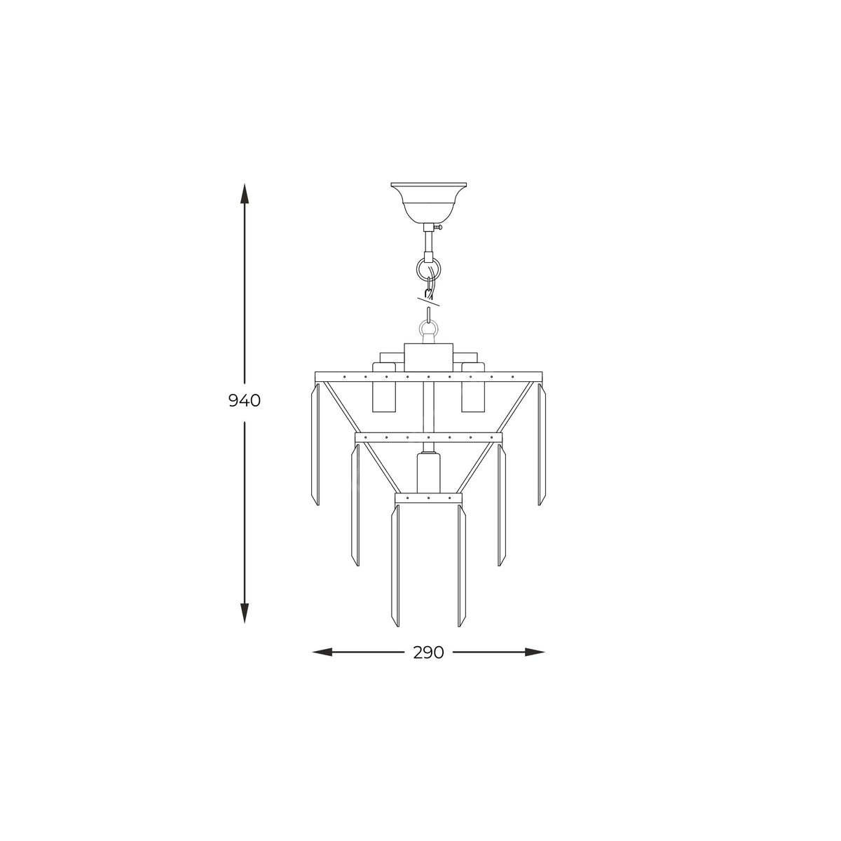 Candelabru Suspendat Mini Amedeo Crystal Silver Premium Ø29CM