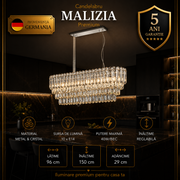 Candelabru Suspendat Premium Malizia Silver Crystal 10xE14