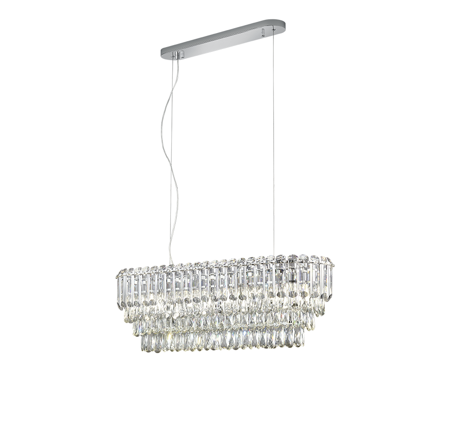 Candelabru Suspendat Premium Malizia Silver Crystal 10xE14