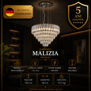 Candelabru Suspendat Premium Malizia Silver Crystal 12xE14
