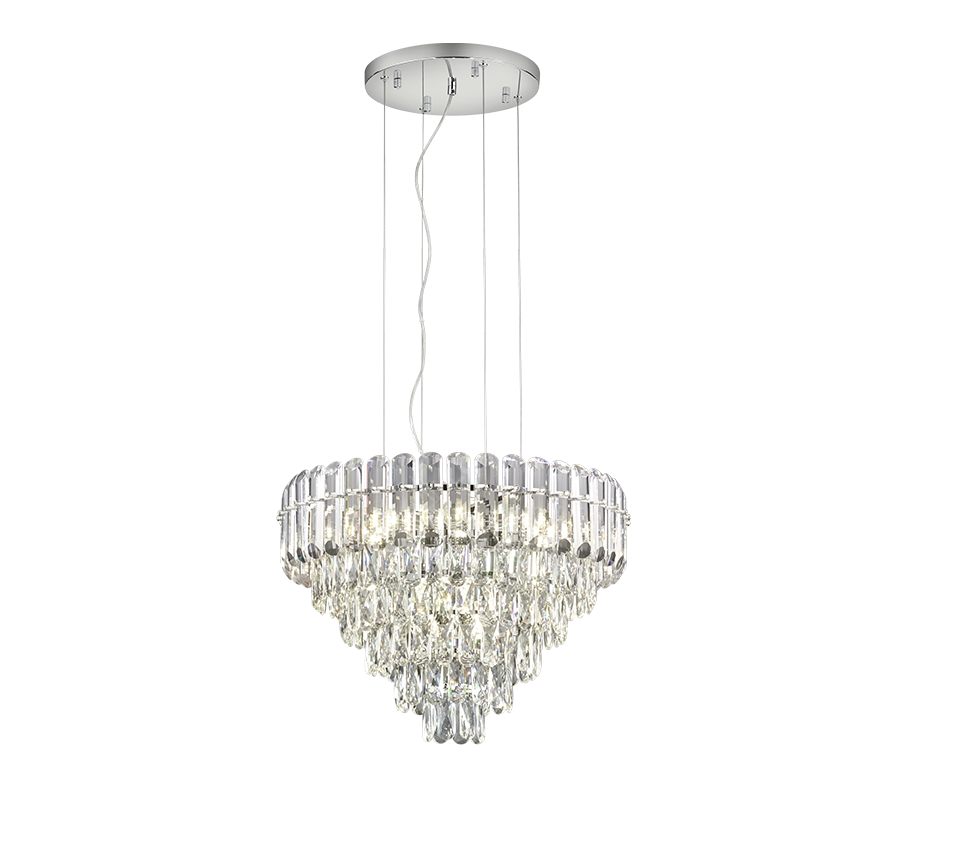 Candelabru Suspendat Premium Malizia Silver Crystal 12xE14