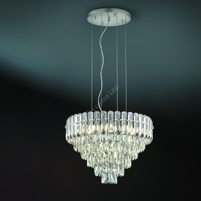 Candelabru Suspendat Premium Malizia Silver Crystal 12xE14