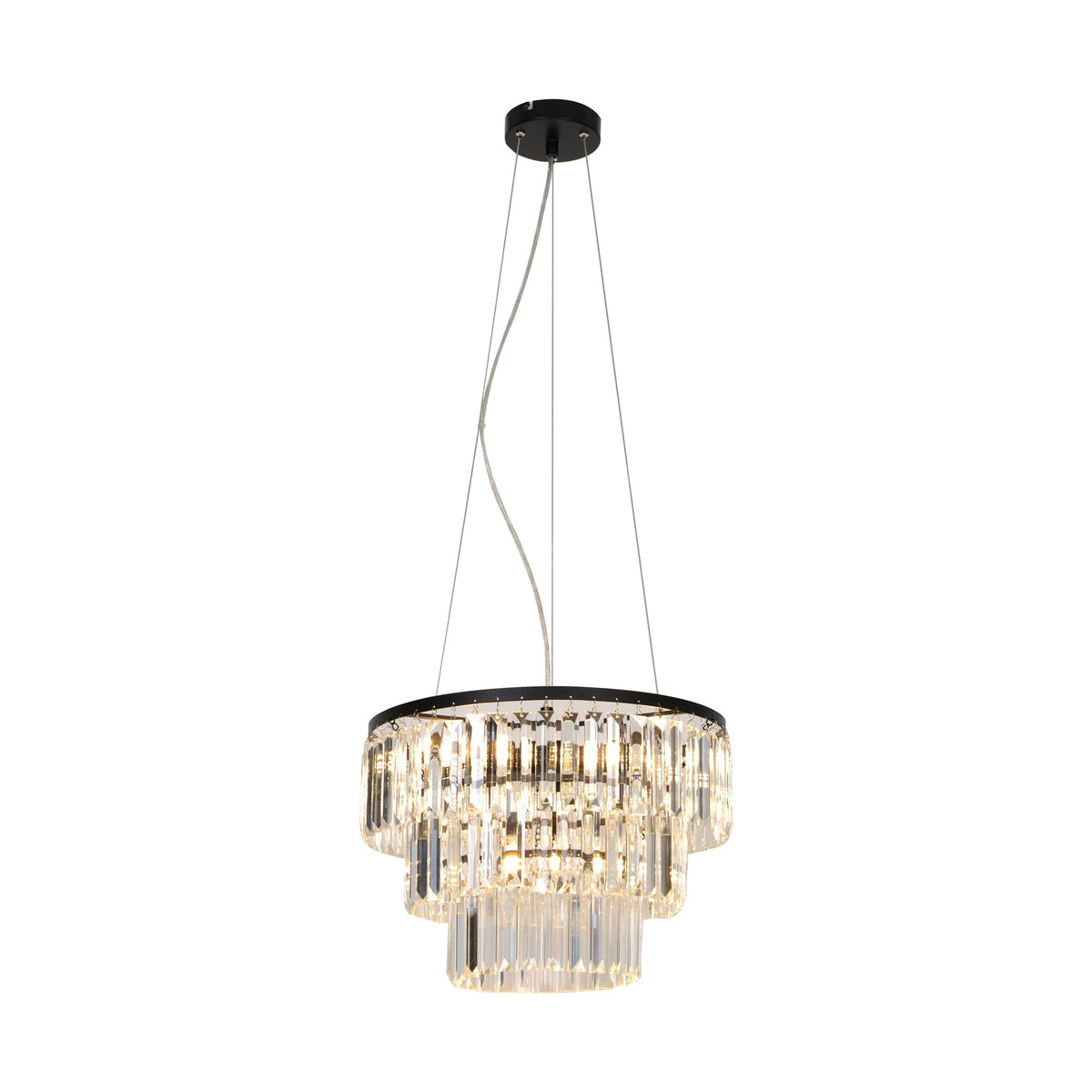 Candelabru Suspendat Tifanny Crystal Black Premium Ø40CM
