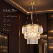 Candelabru Suspendat Tifanny Crystal Gold Premium Ø40CM