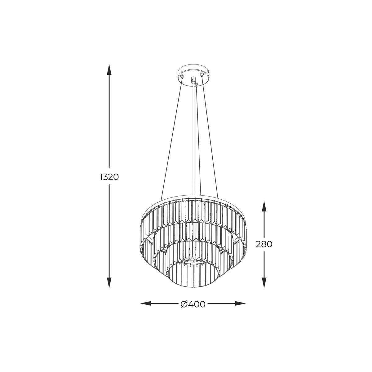 Candelabru Suspendat Tifanny Crystal Gold Premium Ø40CM