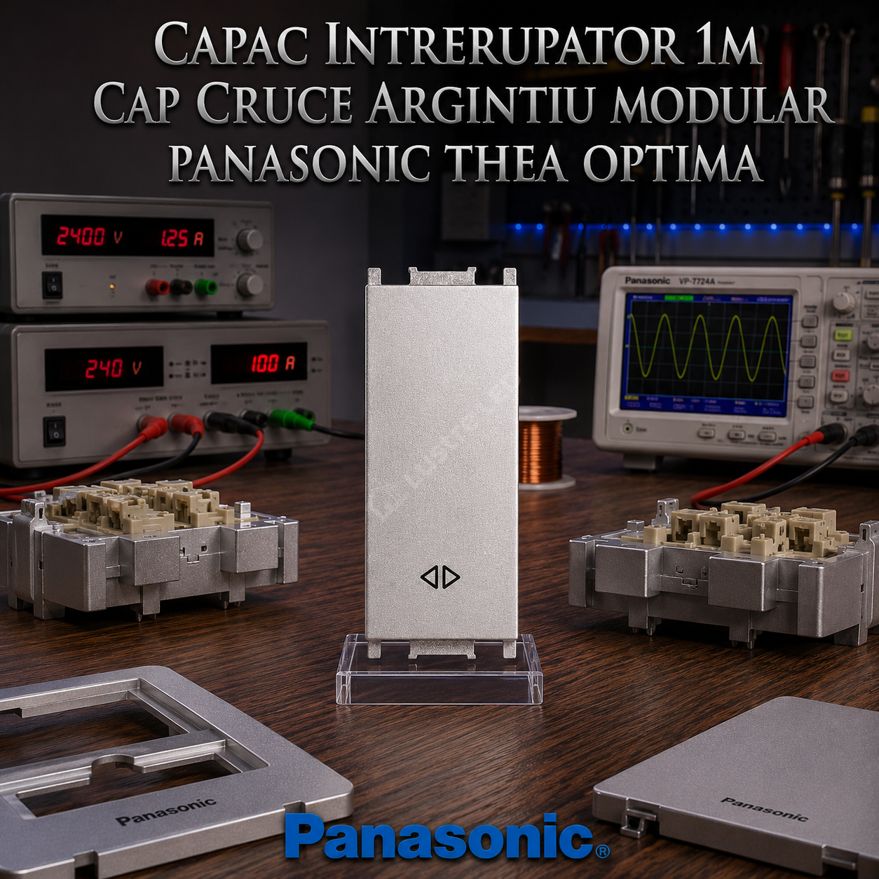 Capac Intrerupator 1M Cap Cruce Argintiu Modular Panasonic Thea Optima