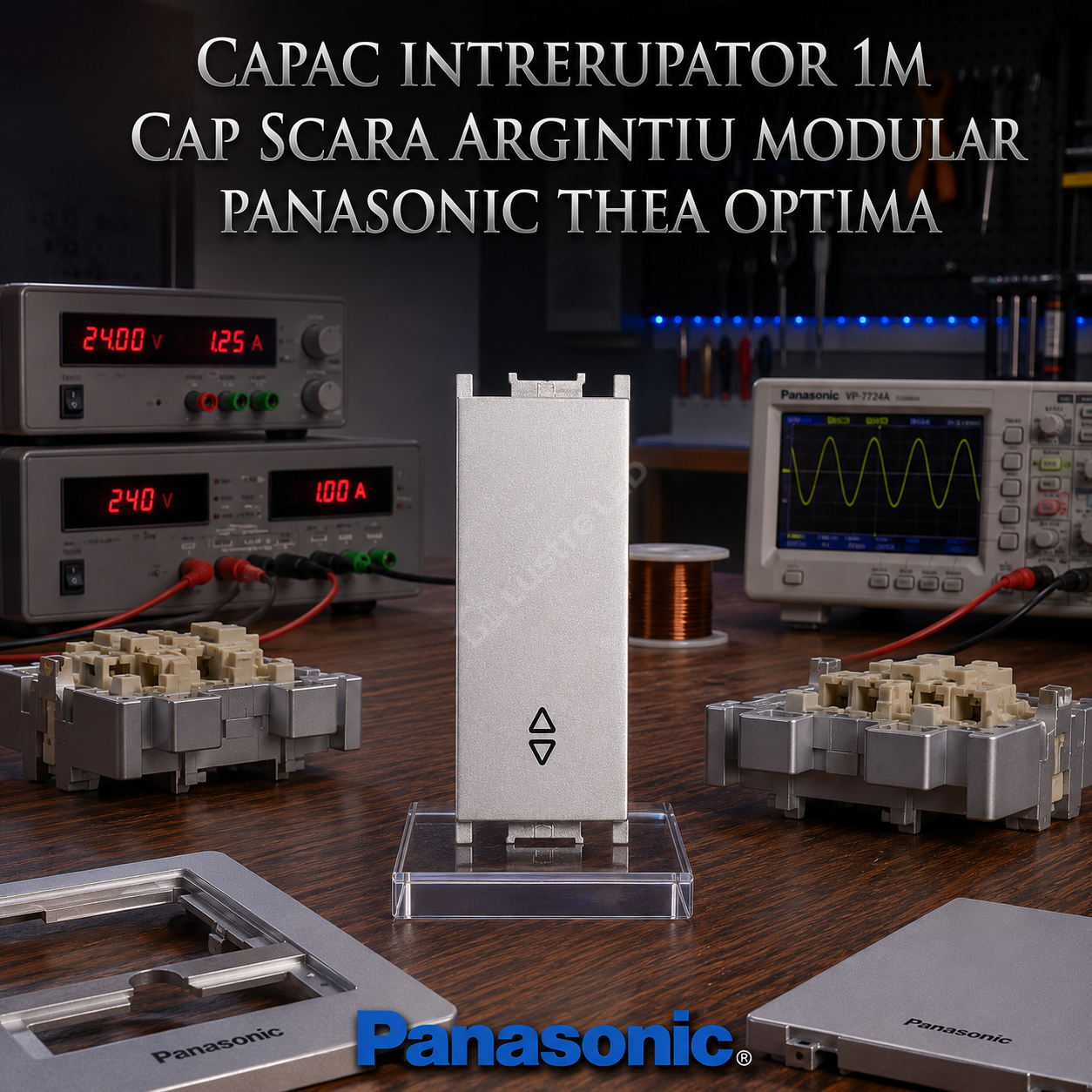 Capac Intrerupator 1M Cap Scara Argintiu Modular Panasonic Thea Optima