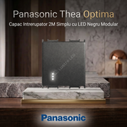 Capac Intrerupator 2M Simplu cu LED Negru Modular Panasonic Thea Optima