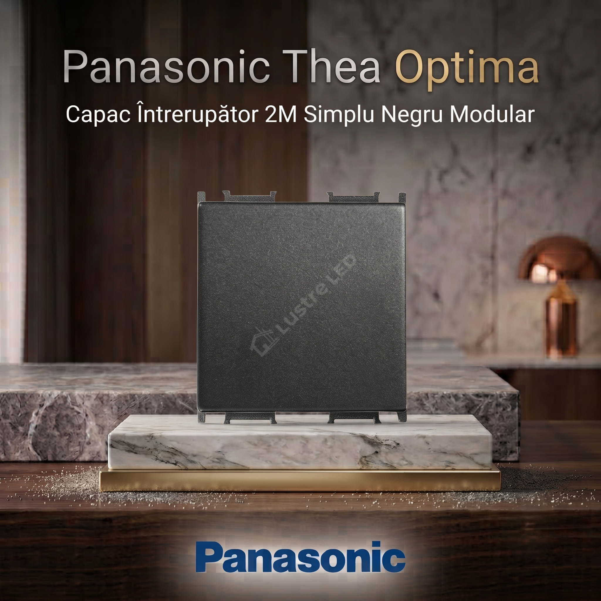 Capac Intrerupator 2M Simplu Negru Modular Panasonic Thea Optima