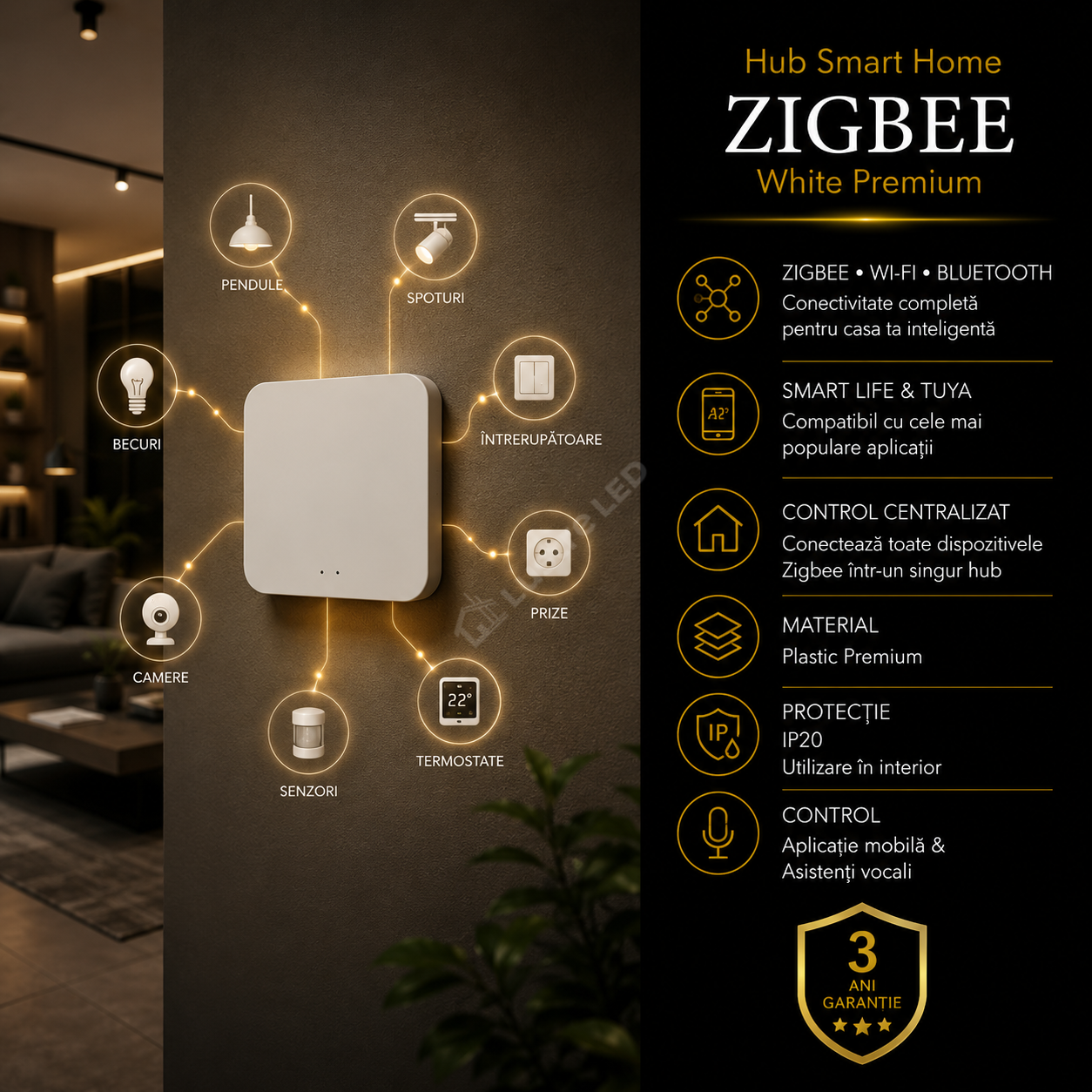 Centru de Control Smart Home Premium | ZigBee, Wi-Fi & Bluetooth