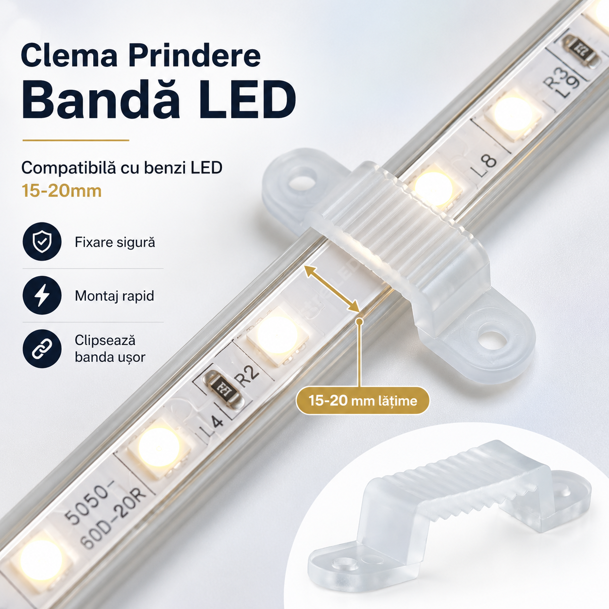 Clema Prindere Banda LED 15-20mm