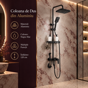 Coloana de Dus 1752 Negru Mat din Aluminiu