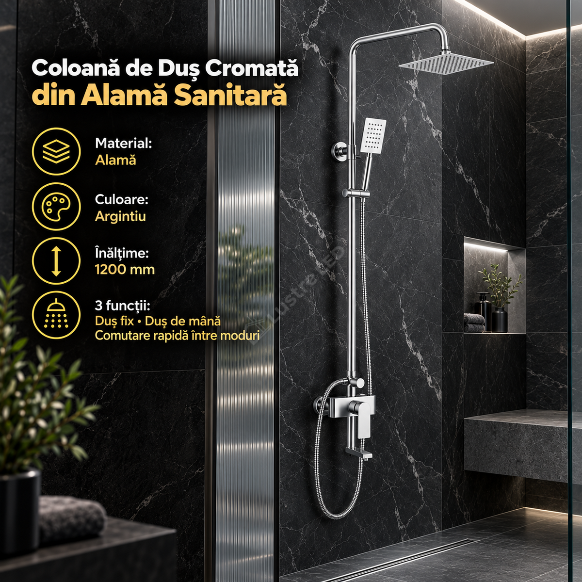 Coloana de Dus Cromata din Alama Sanitara 1731