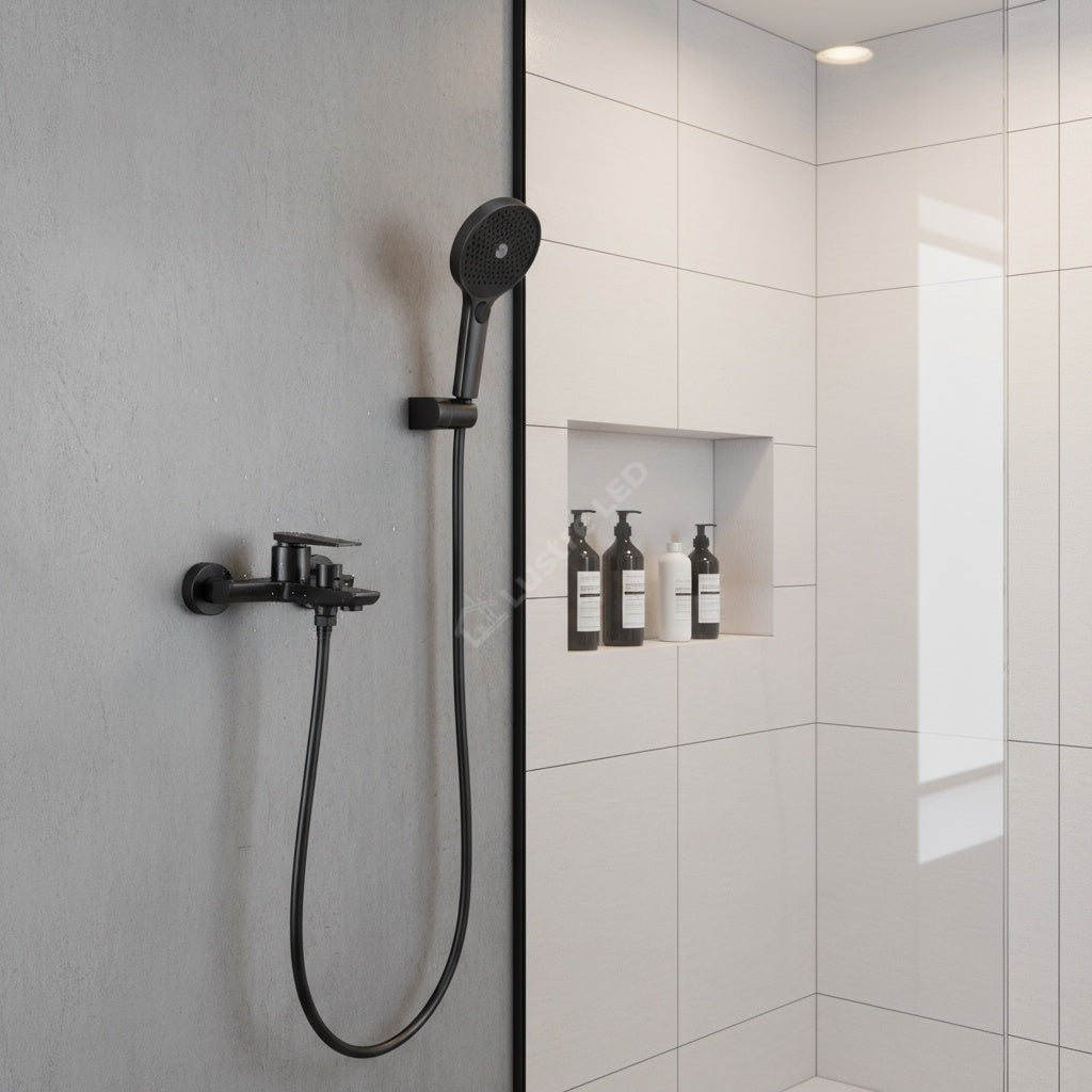 Coloana de Dus Gri 3 Functii Design Slim si Reglabil