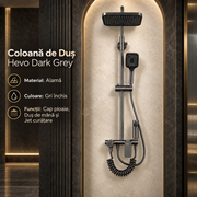 Coloana de Dus Hevo Dark Grey din Alama