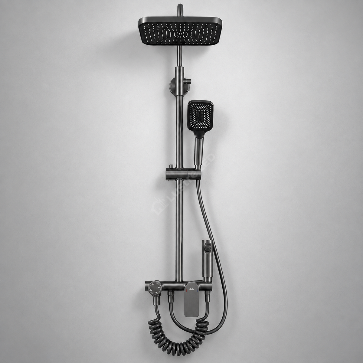 Coloana de Dus Hevo Dark Grey din Alama