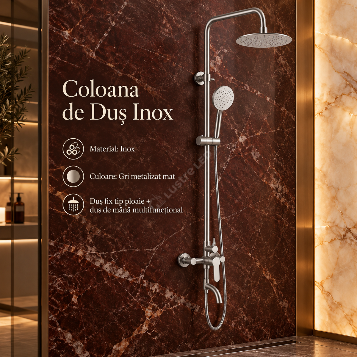 Coloana de Dus Inox Satinat Design Minimalist 1806
