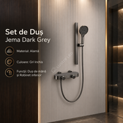 Coloana de Dus Jema Dark Grey din Alama