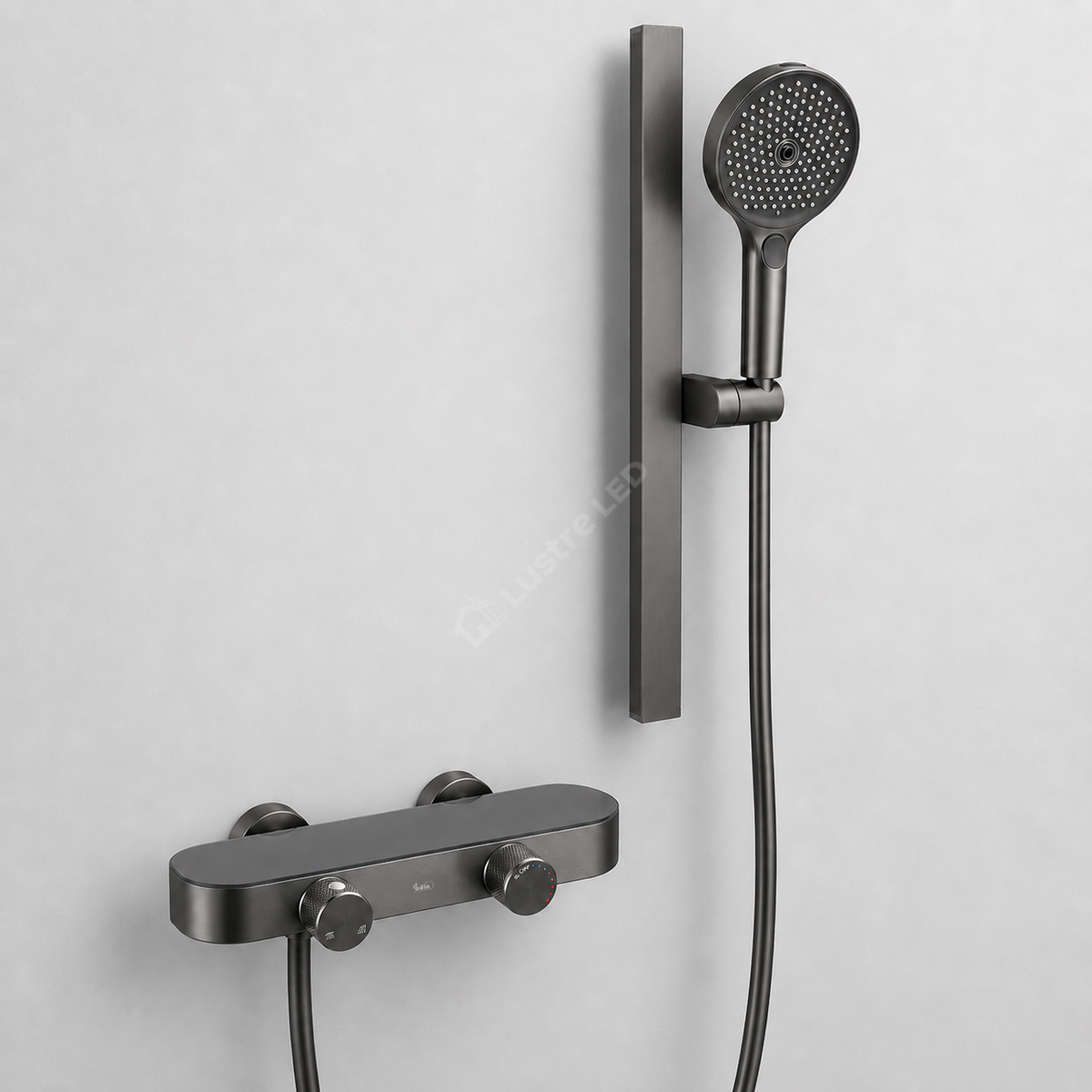 Coloana de Dus Jema Dark Grey din Alama