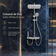 Coloana de Dus Safro White & Silver din Alama
