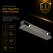 Conector Alimentare Sina Magnetica SHINE BASE TRACK Dark Nickel Premium 12CM
