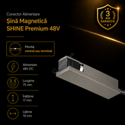 Conector Alimentare Sina Magnetica SHINE BASE TRACK Dark Nickel Premium 7.5CM