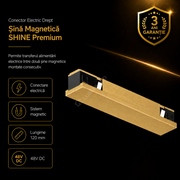 Conector Alimentare Sina Magnetica SHINE BASE TRACK Gold Premium 12CM
