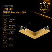 Conector Colt Alimentare Sina Magnetica SHINE BASE TRACK Gold Premium 9CM