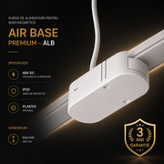 Conector de Alimentare pentru Șină Magnetică AIR BASE White Premium | 48V DC