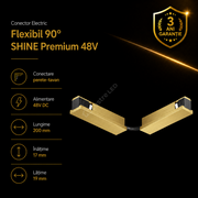 Conector Flexibil Alimentare Sina Magnetica SHINE BASE TRACK Gold Premium Perete - Tavan