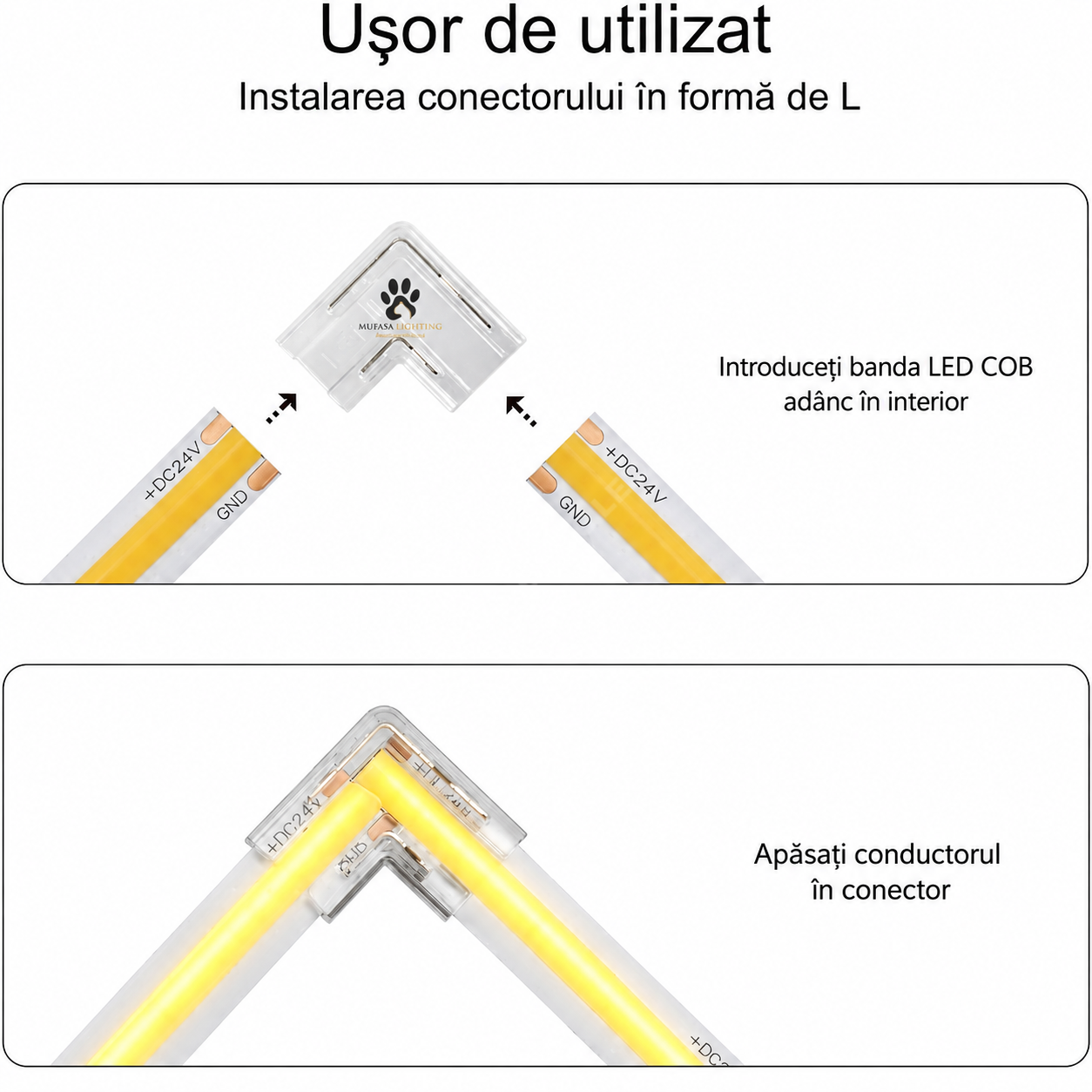 Conector Imbinare L Colt 90 Grade PCB 12-24V 8mm
