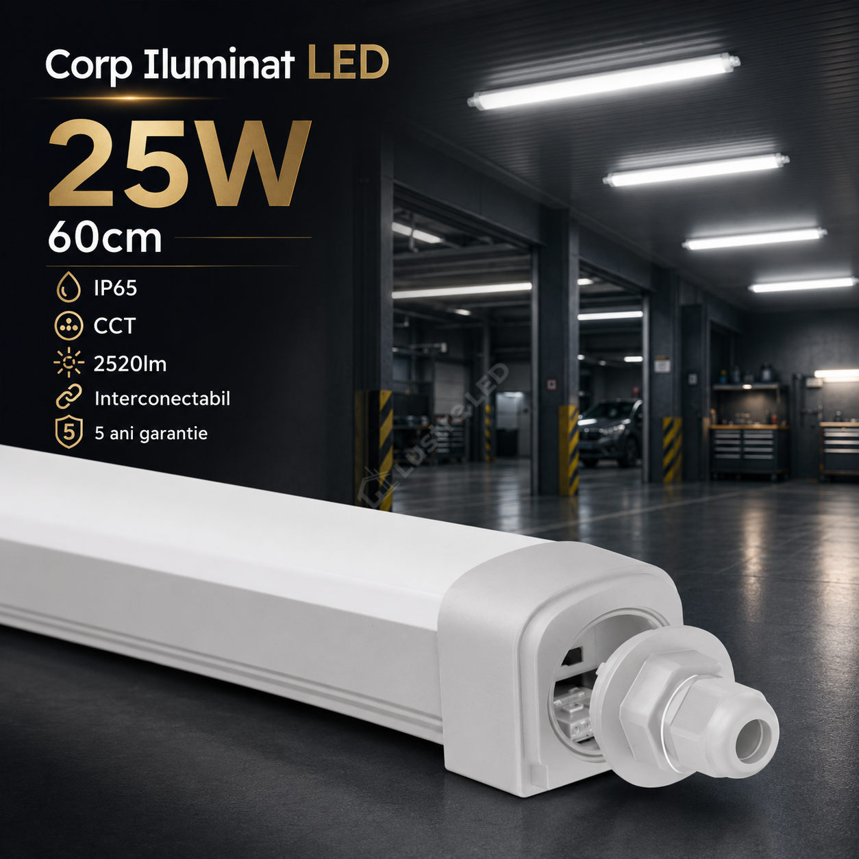 Corp Iluminat LED 25W 60cm IP65 CCT 2520lm Interconectabil