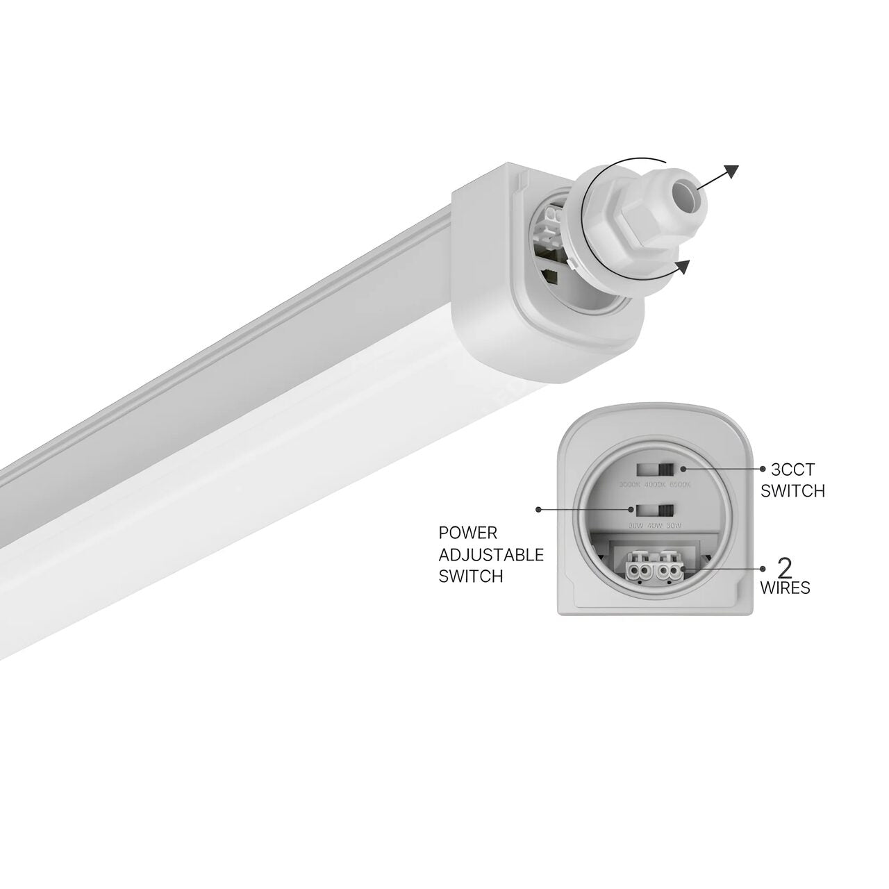 Corp Iluminat LED 50W 120cm IP65 CCT 5000lm Interconectabil