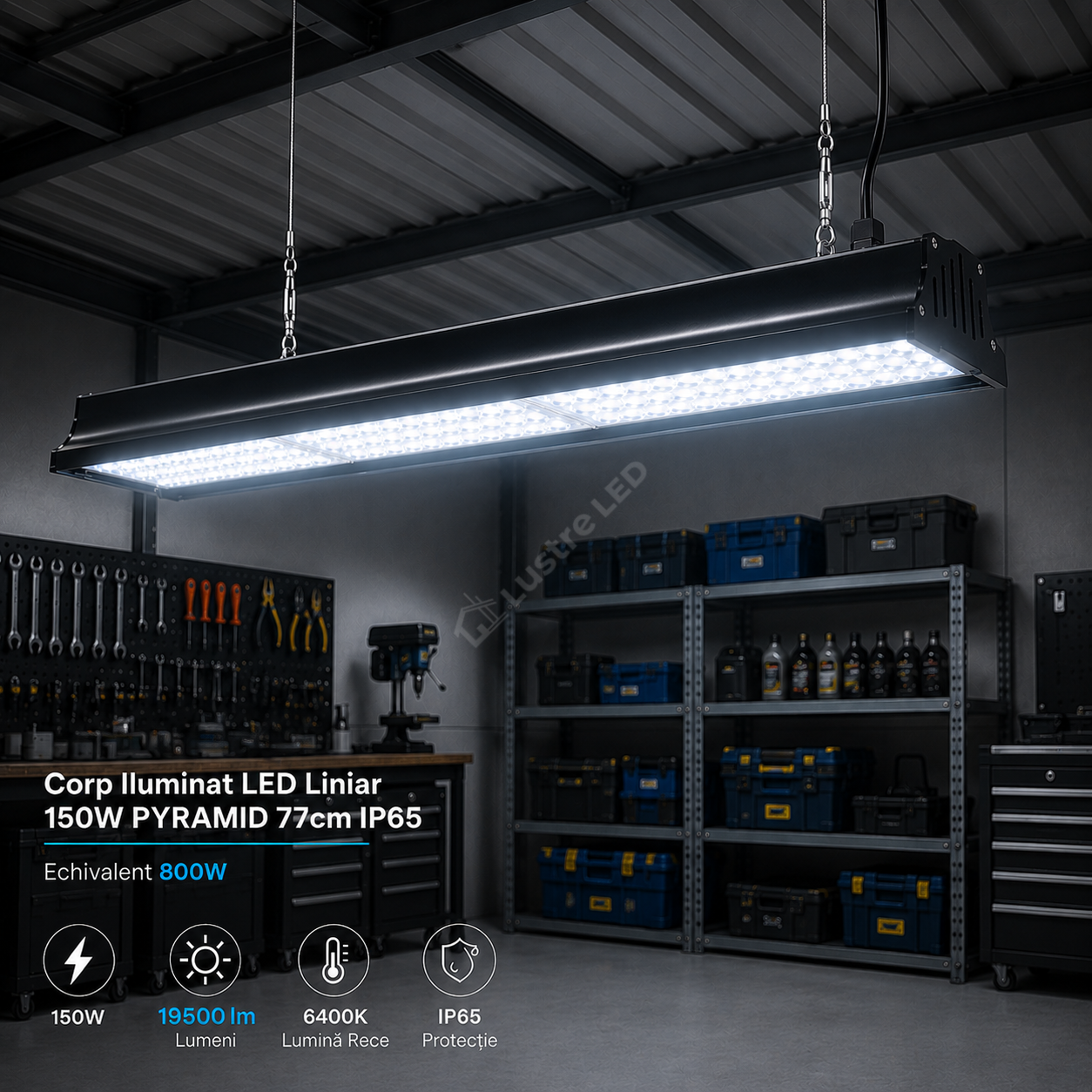 Corp Iluminat LED Liniar 150W PYRAMID 77cm IP65 Echivalent 800W