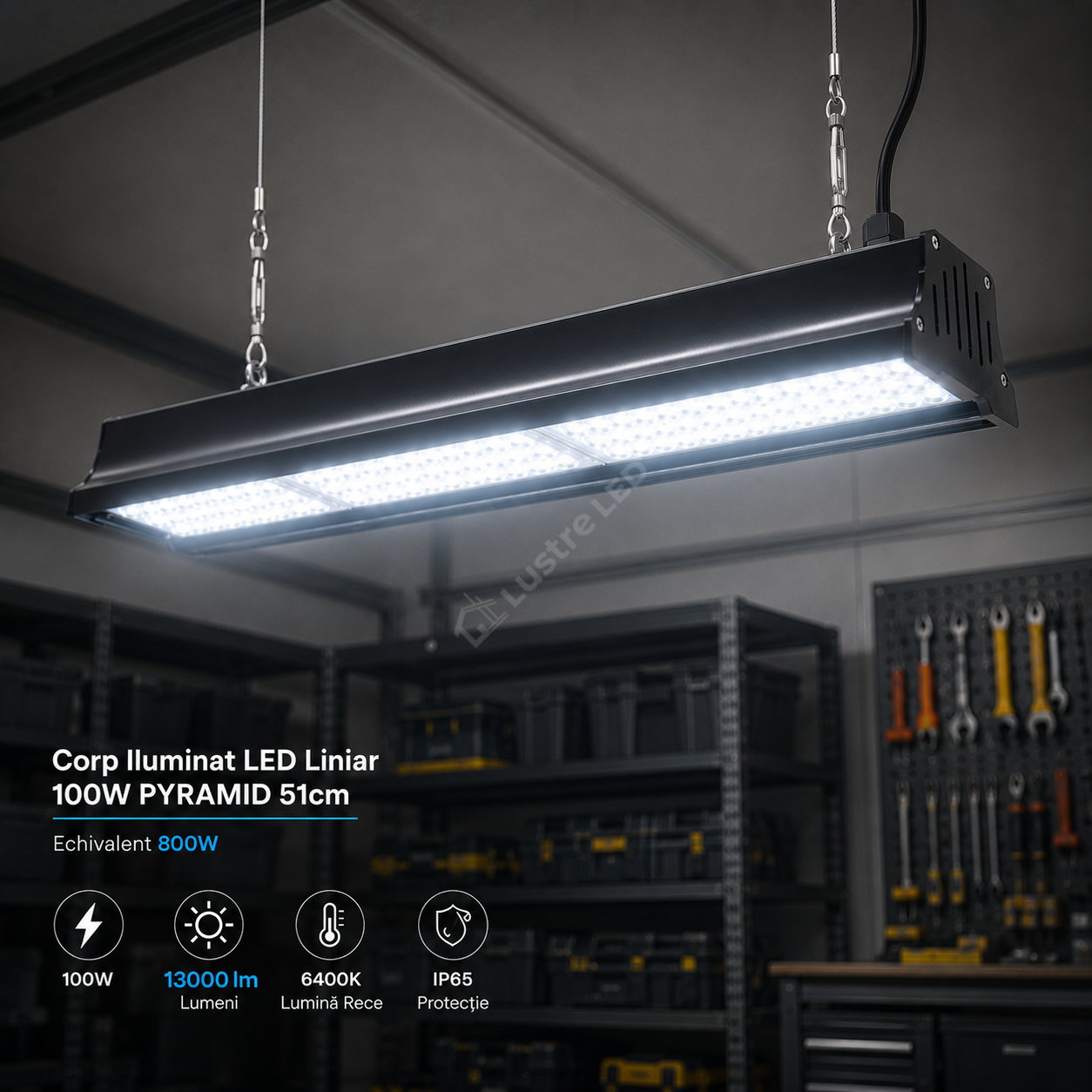Corp Iluminat LED Liniar 200W PYRAMID 77cm IP65 Echivalent 1200W