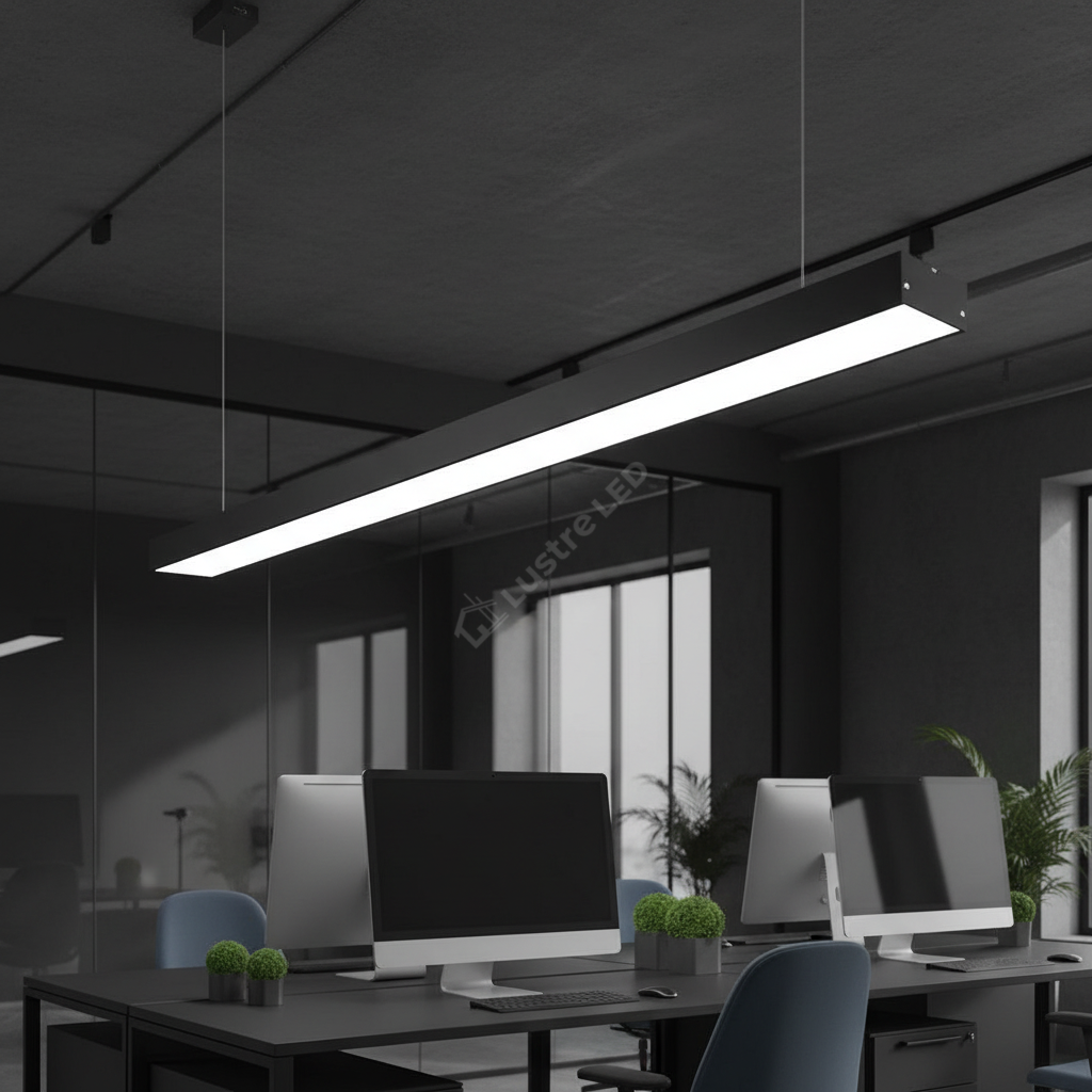 Corp Iluminat LED Liniar BRILLOX 45W 120cm Suspendat/Aplicat Negru
