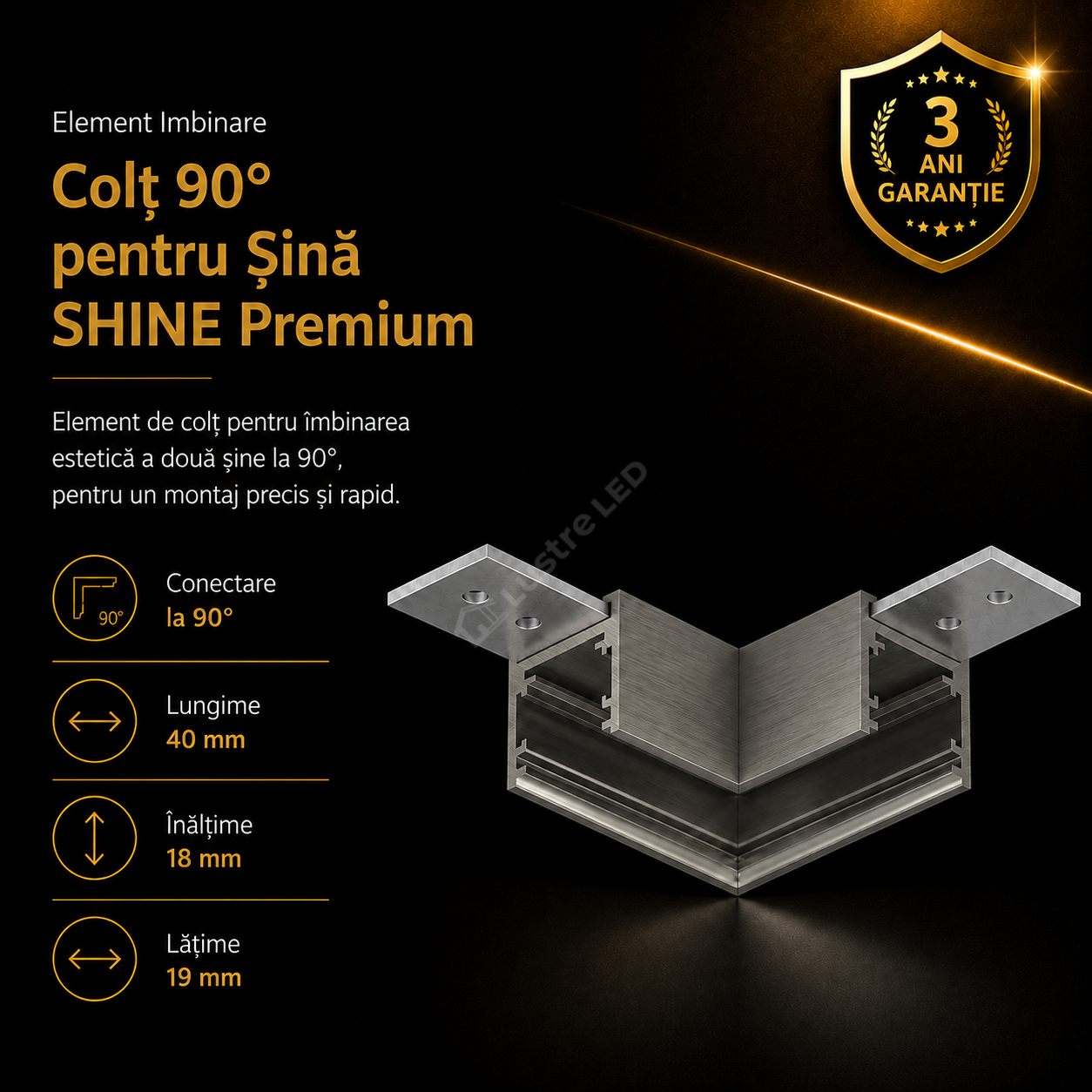Element Imbinare Colt Sina Magnetica SHINE TRACK Dark Nickel Premium 4CM