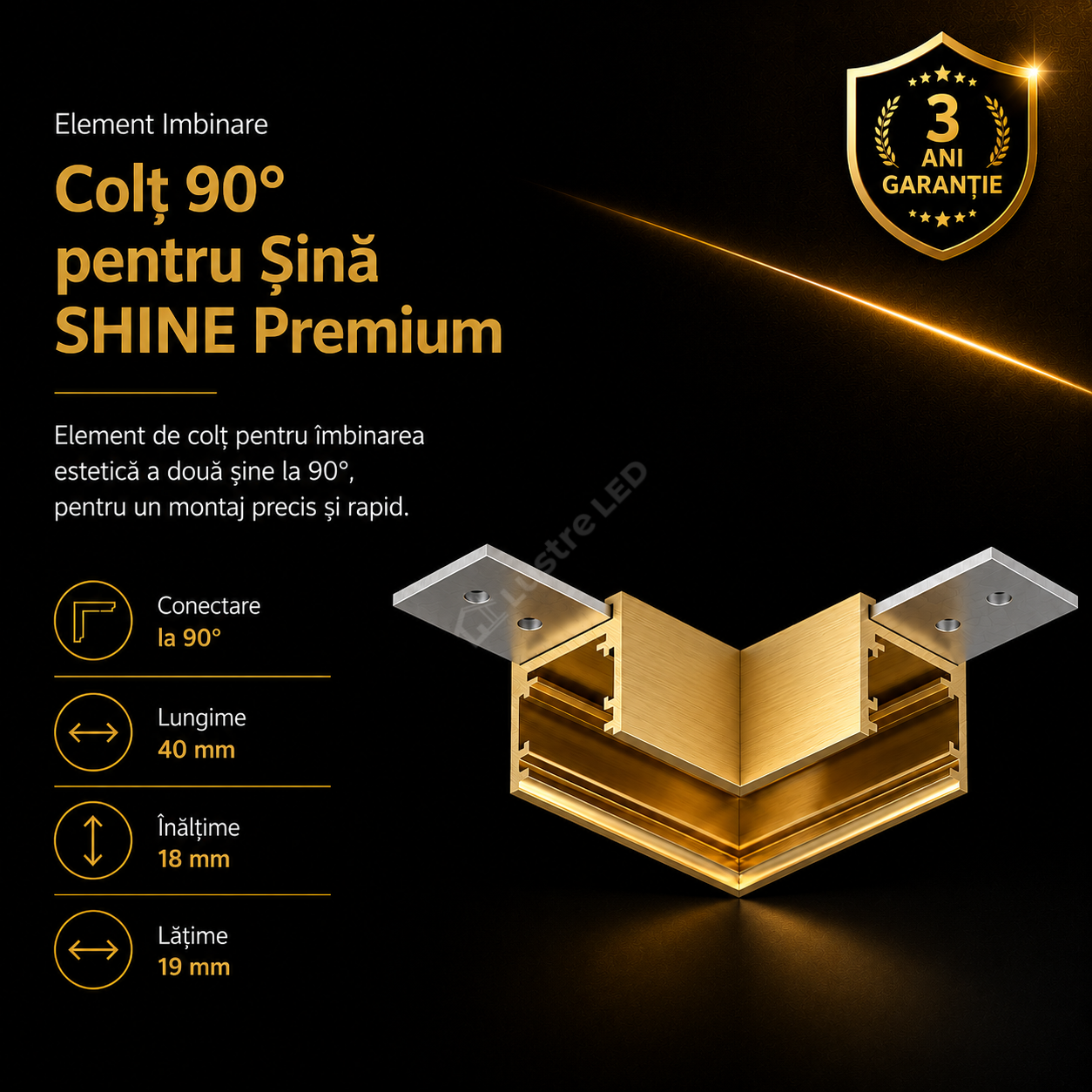 Element Imbinare Colt Sina Magnetica SHINE TRACK Gold Premium 4CM